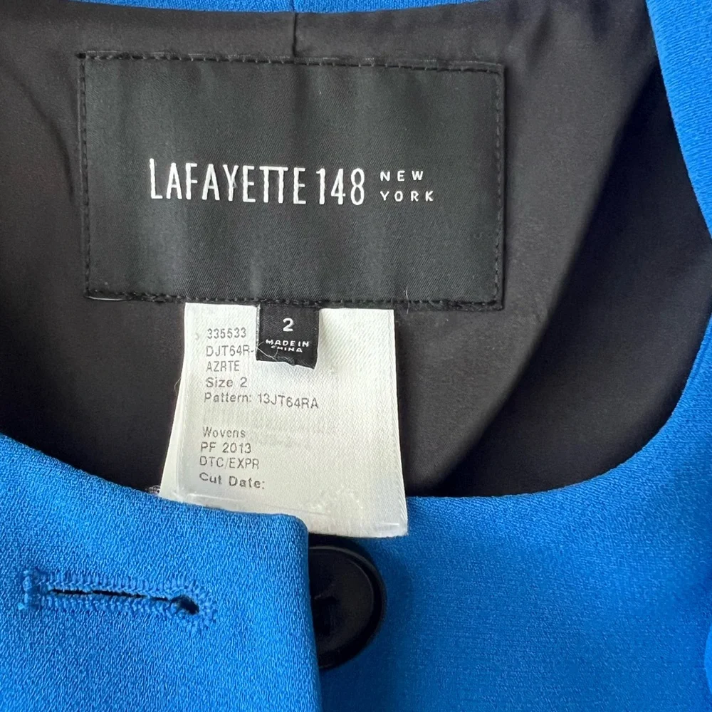 Lafayette 148 blazer cobalt blue azate size 2 - Picture 2 of 9